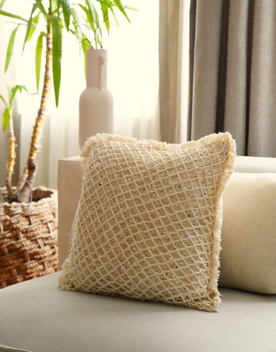 Aberto Design Funda de Cojín Beige 43 x 43 cm KET007 Aberto Design Funda de Cojín Beige 43 x 43 cm KET007